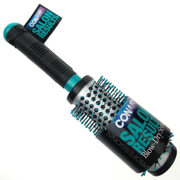 Conair Salon Results Set 3 HairbrushesBlue Blow Dry Styling Round Rubber Grip - Picture 2 of 2